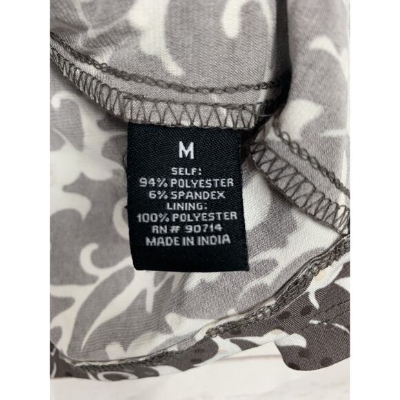 MSK Jacket womens medium full zip‎ metallic jacket brown/white paisley sequin - Picture 4 of 7